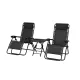 Delux 2x nyugágy és asztal szett fekete