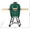 Kerámia faszéngrill oldalpolcokkal, 46 cm ráccsal