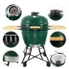 Kerámia faszéngrill oldalpolcokkal, 57 cm ráccsal