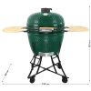 Kerámia faszéngrill oldalpolcokkal, 57 cm ráccsal