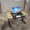 HALDEN íróasztal elektromos magasságállítással, 120x60 cm fekete-burlywood