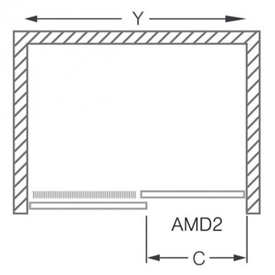 Ambient Line AMD2 tolós zuhanyajtó két fal közé 120x200 cm