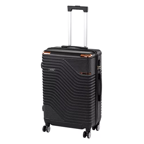 TraveLux Urban közepes bőrönd keményfedeles 68x45x25 cm fekete
