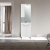 Bianca Plus 55 fürdőszoba bútor felsőszekrény, magasfényű fehér színben, balos nyitásirány