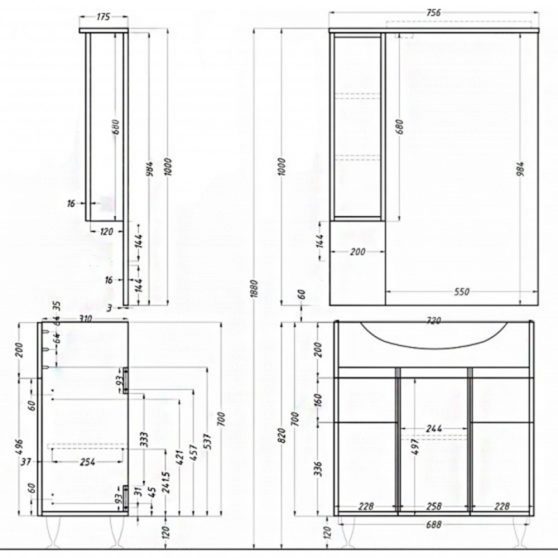 Bianca Plus 75 komplett fürdőszobabútor