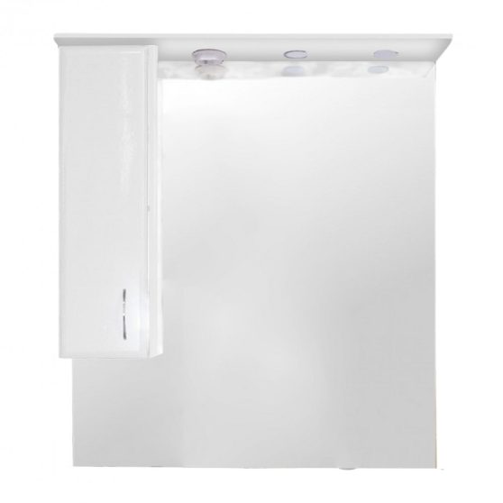 Bianca Plus 85 fürdőszoba bútor felsőszekrény, magasfényű fehér színben, balos nyitásirány