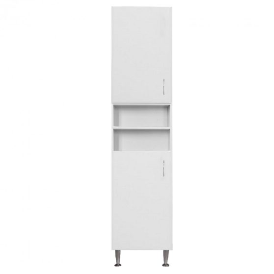 Bianca Plus 45 magas szekrény 2 ajtóval, nyitott, magasfényű fehér színben, balos