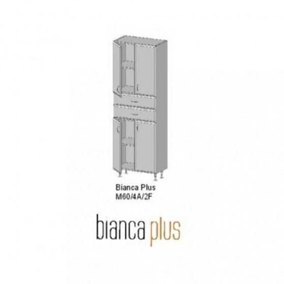 Bianca Plus 60 magas szekrény 4 ajtóval, 2 fiókkal, aida dió színben