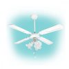 Mennyezeti ventilátor, fehér, 3xE27 lámpa, 105 cm, 50 W