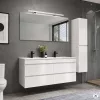Cube Fürdőszobabútor 120 cm kerámia mosdóval tükörrel 60x120 cm magasfényű festett fehér
