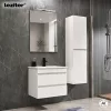 Cube Fürdőszobabútor 60 cm kerámia mosdóval (2 fiókos) tükörrel 60x80 cm magasfényű festett fehér