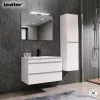 Cube Fürdőszobabútor 80 cm kerámia mosdóval (2 fiókos) tükörrel 60x80 cm magasfényű festett fehér