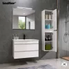 Cube Fürdőszobabútor 80 cm kerámia mosdóval (2 fiókos) tükörrel 60x80 cm magasfényű festett fehér