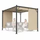 Kerti pergola 3x4 m acél váz bézs tetővel