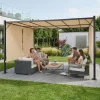 Kerti pergola 3x4 m acél váz bézs tetővel