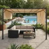 Kerti pergola 3x4 m acél váz bézs tetővel