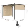 Kerti pergola 3x4 m acél váz bézs tetővel
