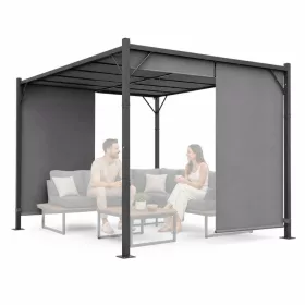 Kerti pergola 3x4 m acél váz szürke tetővel