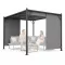Kerti pergola 3x4 m acél váz szürke tetővel