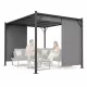 Kerti pergola 3x4 m acél váz szürke tetővel