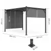 Kerti pergola 3x4 m acél váz szürke tetővel