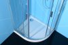 Polysan easy line 80x90 cm íves aszimmetrikus zuhanykabin zuhanytálca nélkül