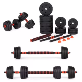   Állítható súlyzók 2x15 kg-os súlyzószett 30 kg-os rúd