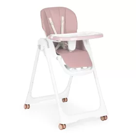   Etetőszék állítható magasság eco-bőr pántok dupla tálca rózsaszín