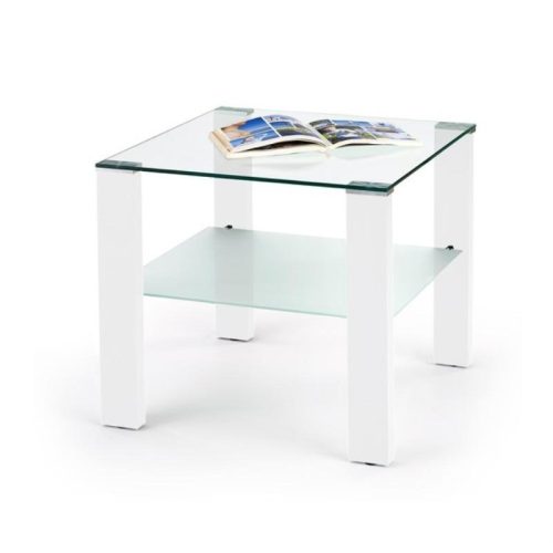 Simple H kwadrat lakkozott üveg lerakóasztal