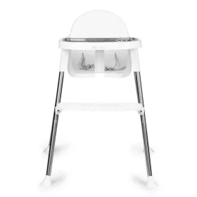 Etetőszék 2 az 1-ben tálcával övekkel fehér