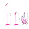 Játék gitár 57 cm mikrofonnal és álvánnyal