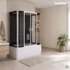 Emilia 85x150 cm hidromasszázs kádkabin elektronikával Black