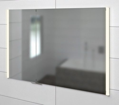 INTEGRA falba építhető tükrösszekrény LED világítással, 95,5x70x16,5cm