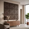 Akusztikus falpanel Deco VIII dió hatású 60x60x1,8 cm