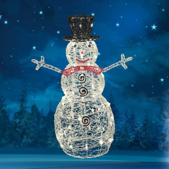 Akril hóember, kültéri, 80 WH/WW LED, 90 cm