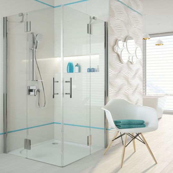 Abelia 90x90 cm szögletes dupla nyílóajtós zuhanykabin zuhanytálca nélkül