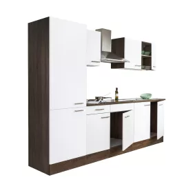 Yorki 270 konyhabútor yorki tölgy korpusz,selyemfényű fehér fronttal polcos szekrénnyel