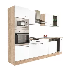 Yorki 280 konyhabútor sonoma tölgy korpusszal, selyemfényű fehér fronttal