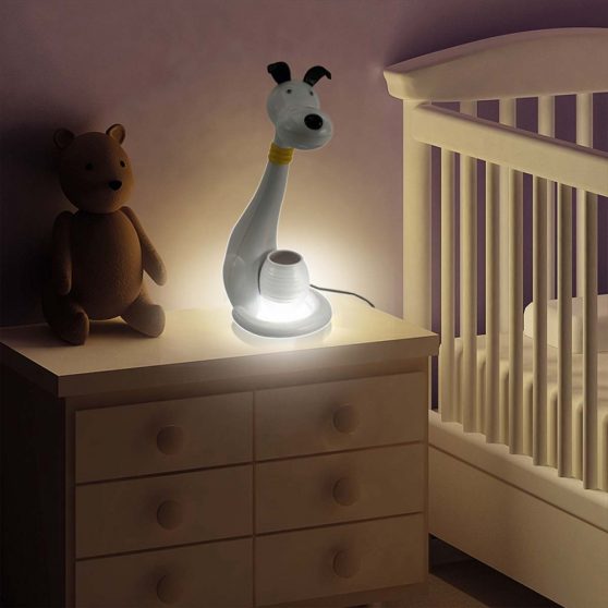 LED-es asztali lámpa, kutya