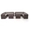 City Large 10 személyes sarok kerti bútor garnitúra barna