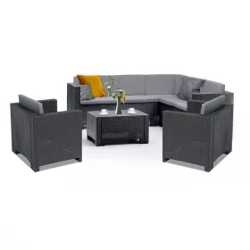 City 7 személyes sarok kerti bútor garnitúra grafit