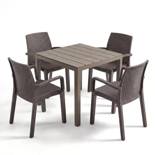 Revio 4+1 kerti bútor garnitúra szett cappuccino