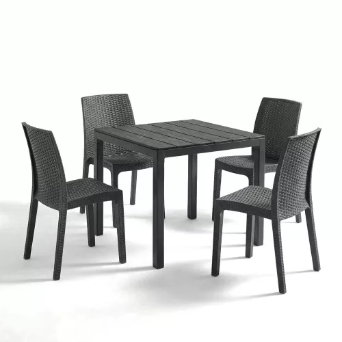 Terra 4+1 kerti bútor garnitúra szett grafit