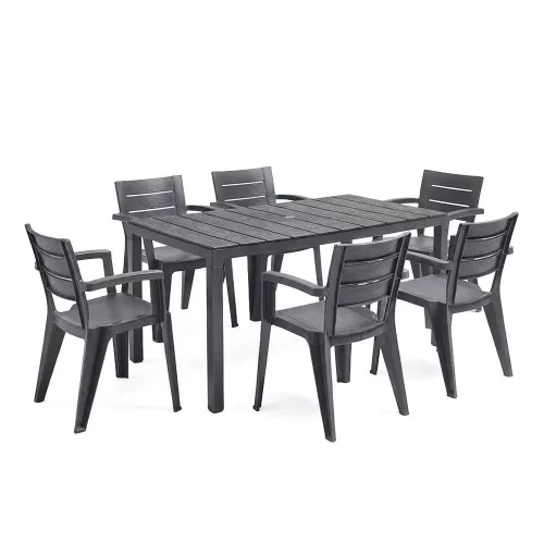 Vivo 6+1 kerti bútor garnitúra szett grafit