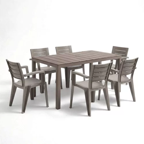 Vivo 6+1 kerti bútor garnitúra szett cappuccino