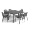 Luno 6+1 kerti bútor garnitúra szett grafit