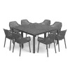 Luno 8+1 kerti bútor garnitúra szett grafit