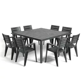 Rava 8+1 kerti bútor garnitúra szett grafit