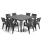 Rava 8+1 kerti bútor garnitúra szett grafit