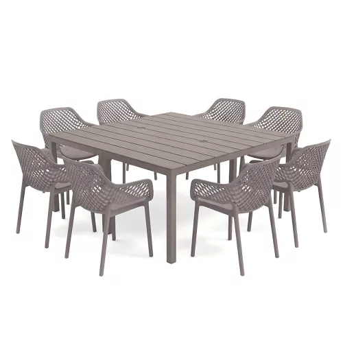 Luno 8+1 kerti bútor garnitúra szett cappuccino